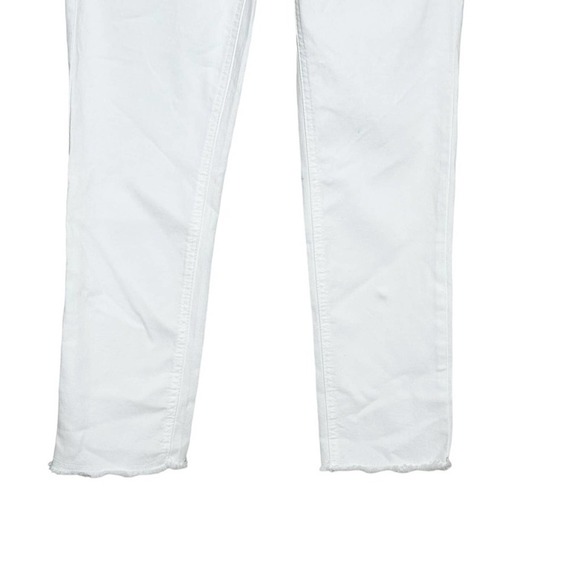 Wit & Wisdom Ab'Solution White  High Waist Raw Hem Straight Leg Jeans - Picture 3 of 8